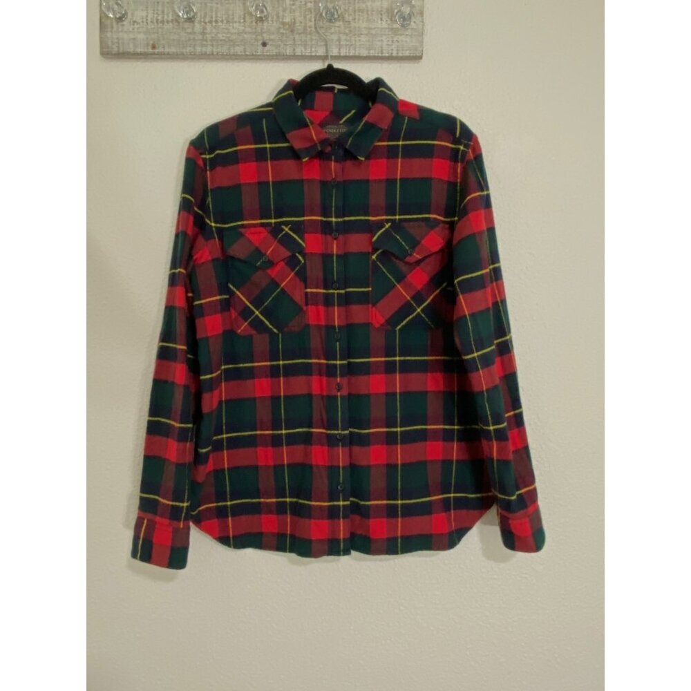 Pendleton Women's Plaid Cotton Flannel Shirt Multi Color Medium Western Layer